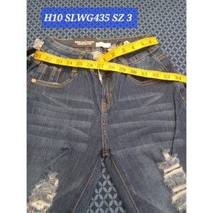 SL JEANS STRETCH DENIM BLUE WAIST 27IN,  H10 SLWG435 SZ 3 ,SKINNY, RIPPED JEANS